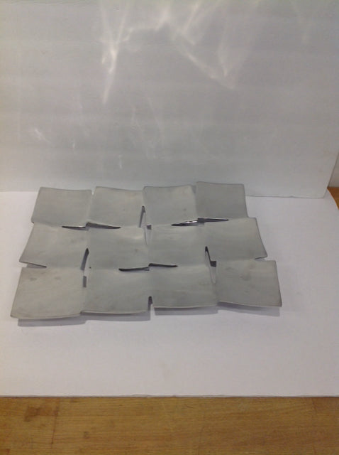 17x13 Chiasso Abstract Silver Metal Tray