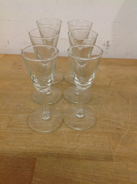 Set Of 6 Glass Cordials