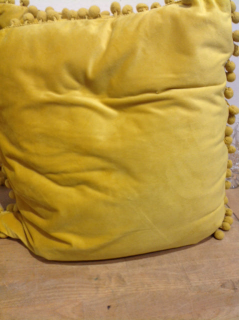 Pillow- 18" Yellow Poms