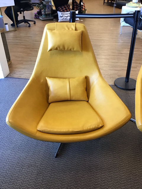 MH2G Minoa Eco-Leather Yellow Swivel Chair