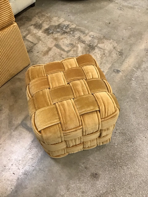 Fabric Woven Cube Ottoman