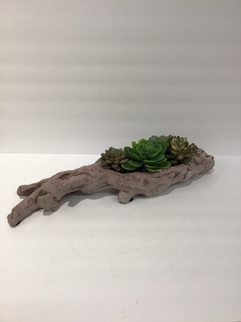 20" Faux Succulents in Purple Resin Branch