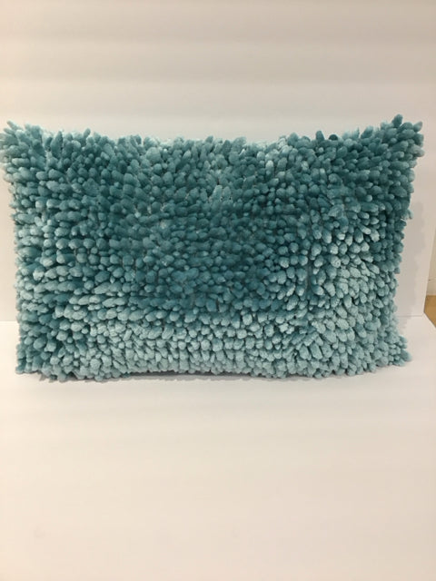 Shaggy Chenille Teal Pillow