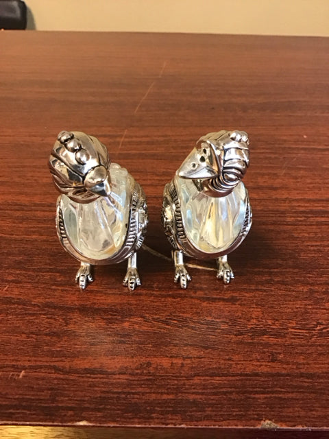 Godinger Crystal & Silver Chicks Salt And Pepper