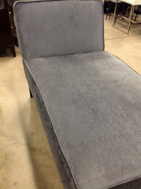 Chaise- Grey Plush Fabric