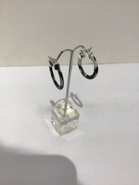 Black White Hoop Earrings