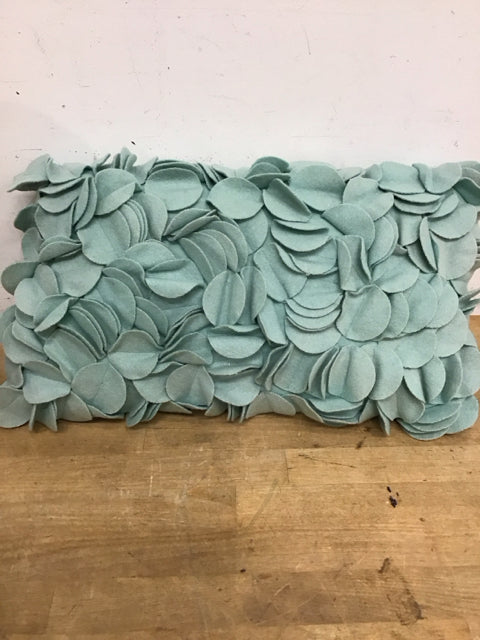 28" X10" Pier 1 Teal Textured Petal Lumbar Pillow