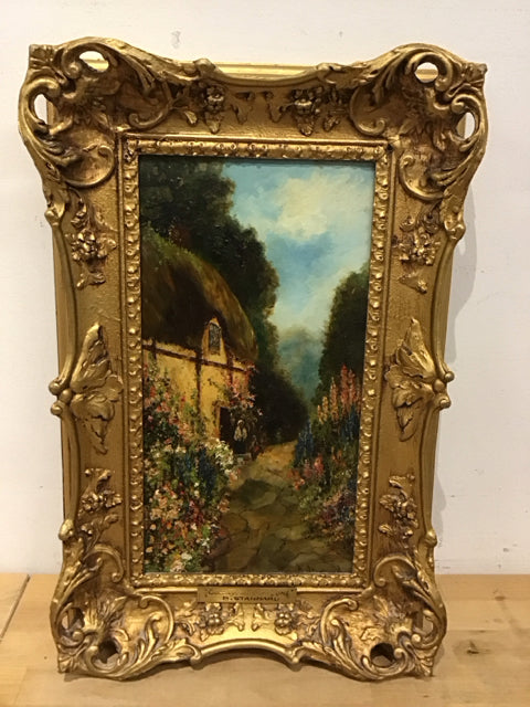 13x21 Framed Original Oil "Cottage at Stratford" Stannard
