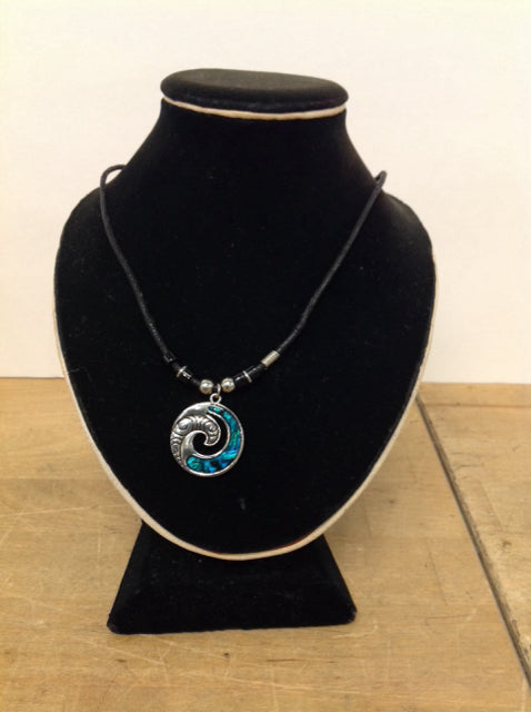 Black String Necklace w/Pendant