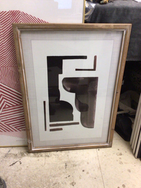 19 5/8" X 27 1/2" Bloomingville Black & White Abstract Framed Print