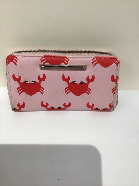 Betsy Johnson Pink Wallet w/Red Crabs