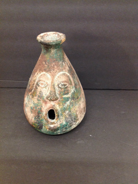 9" Pottery Vase w/Face