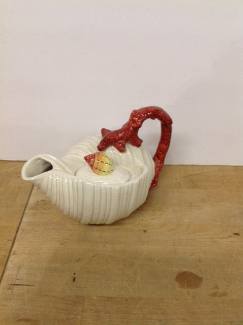 10" Ceramic Conch Shell Tea Pot