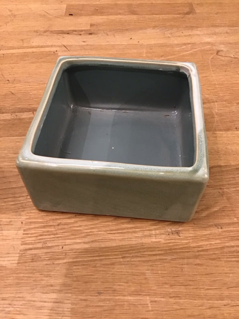 6" Teal Ceramic Square Bowl/Planter