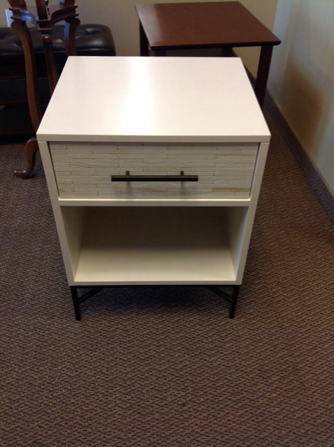 20" West Elm Wood Tiled Nightstand