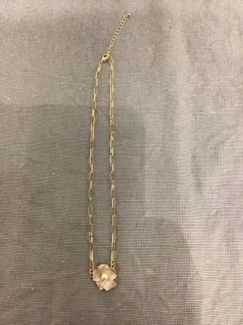 Necklace Chanel Like 18" W/Paive Flower