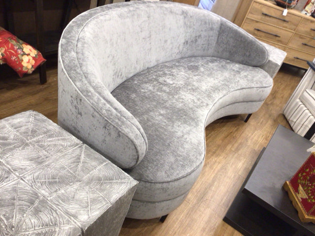 Grey Curved Back Sofa