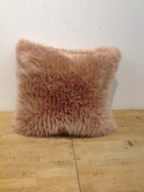 Blush Color Faux Fur Pillow