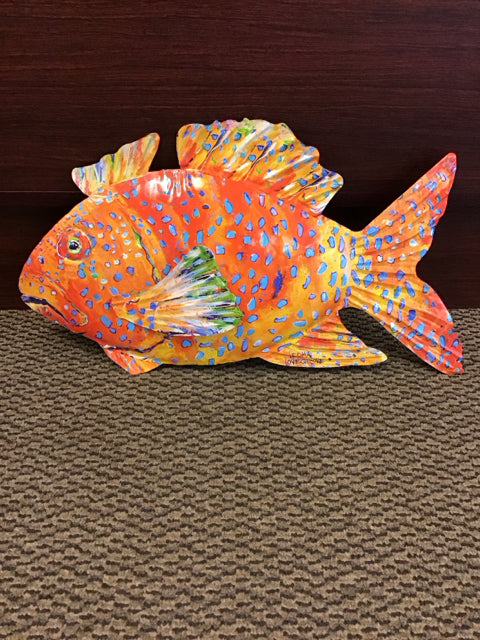 21"x11"  Orange Fish Metal Wall Decor