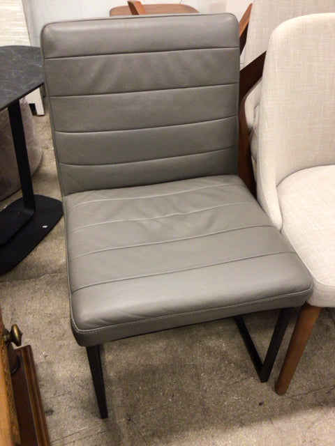 Crate & Barrel Channel Leather Side Chair