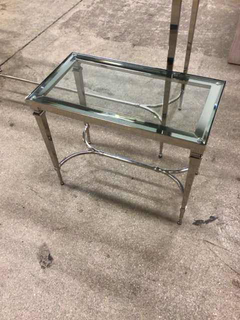 24" Cosmopolitan Glass & Chrome End Table