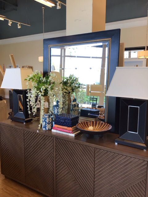 Pair- Leather Wrapped Lamps
