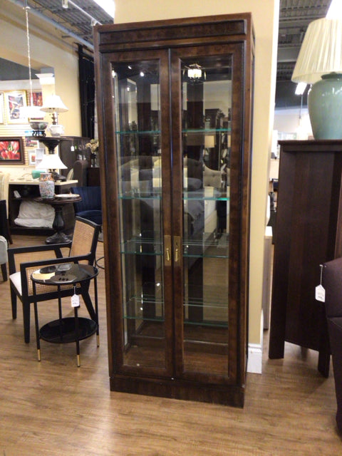 32" X 81" Drexel Heritage Wood Glass Front Display Cabinet W/Key