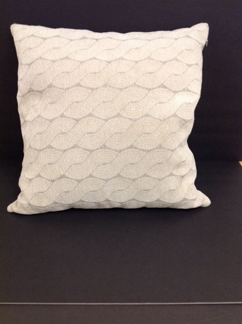 Grey/White Chain Link Chenille Pillow