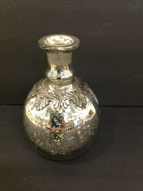 8" Decorative Indian Vase w/Metal Decor