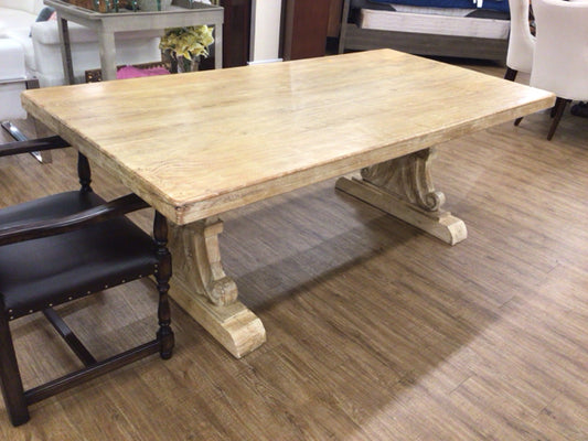 Sienna Roma Reclaimed Mango Wood Trestle Dining Table