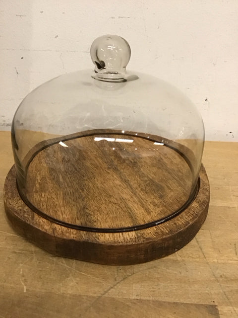 Wood Cheese Plate W/Lid