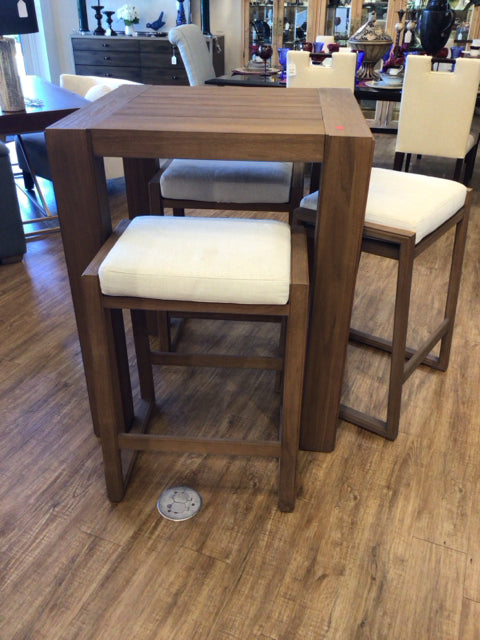 Arhaus Outdoor Bar Table W/3 Stools & Covers