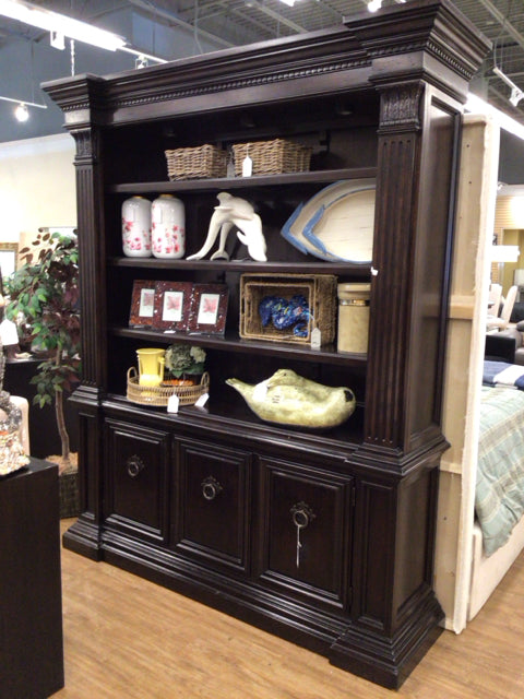 AS-IS Tommy Bahama Home Hyde Park 2PC  Bookcase(Base Top Scratched)
