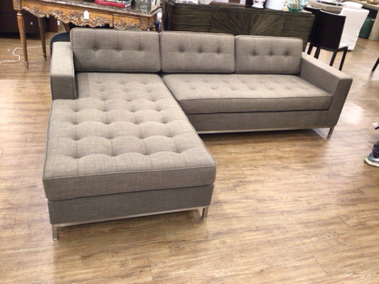 Gus Modern Fabric Tufted Three PC Sectional