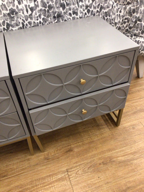 2 Drawer/Grey Nightstand