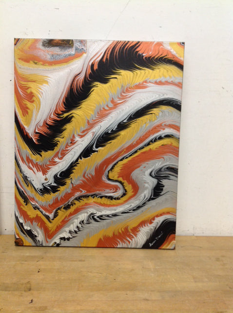 24x30 Brownish Paint Flow By Susan David
