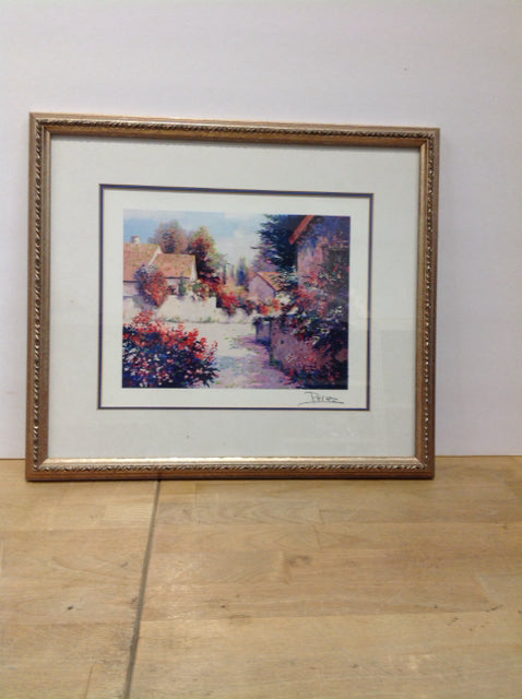 15x13.5 Framed Alex Perez "Village View III" S/N