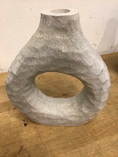 10" Textured Circle Donut Vase/Candle Holder
