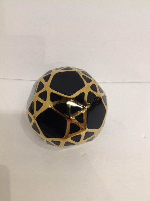 Black Ceramic Table Decor w/Gold Accents