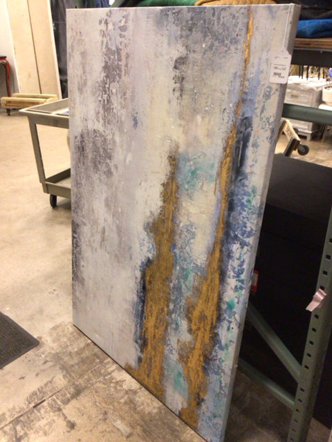 39x39 Blue/Gold Abstract Art