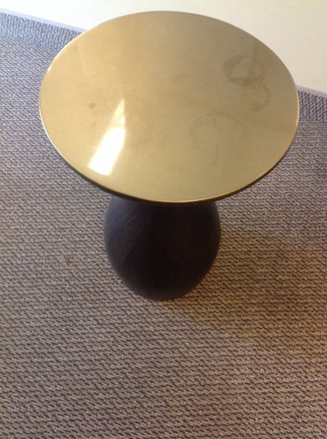 As Is Wood & Gold Accent Table