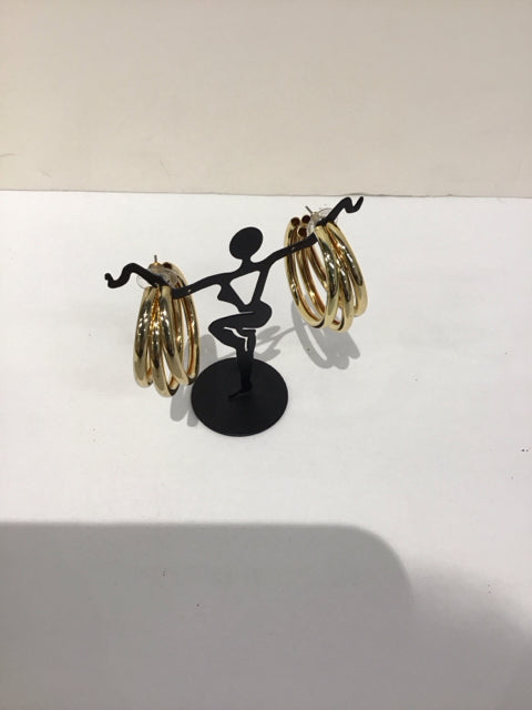 Triple Gold Hoop Earrings