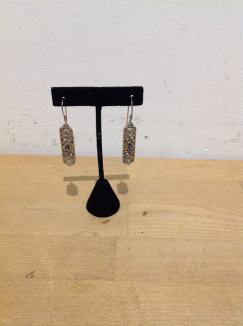 Silver/Amethyst Dangle Earrings