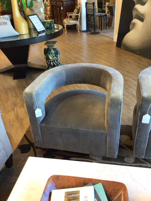 RH Drew Curved Back Swivel Chair