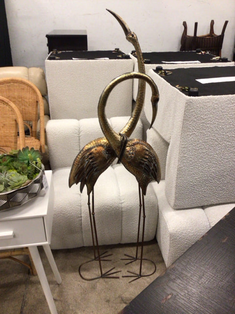 Pair Of Tin Flamingos