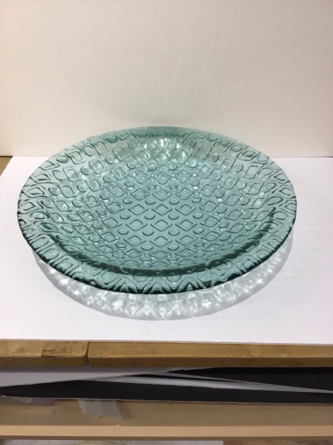19"Rd Textured Glass Bowl
