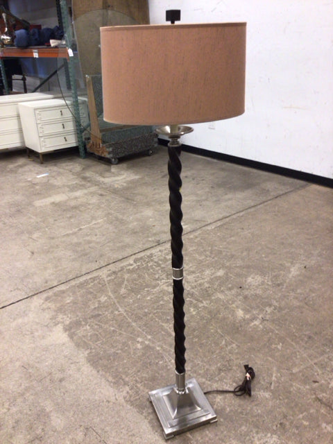 Twisted Wood/Metal Floor Lamp