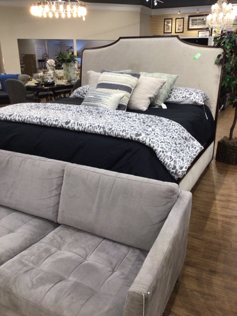 AS-IS Bernhardt Fabric & Wood Panel King Bed