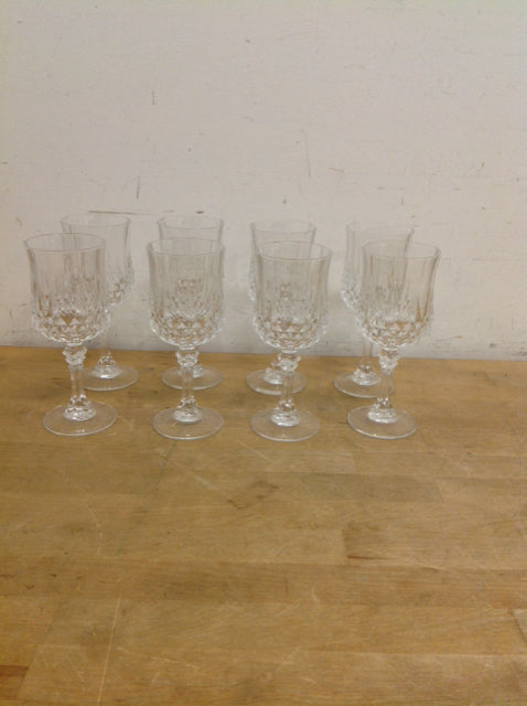 Set of 8 Cristal d'Arques Wine Glasses