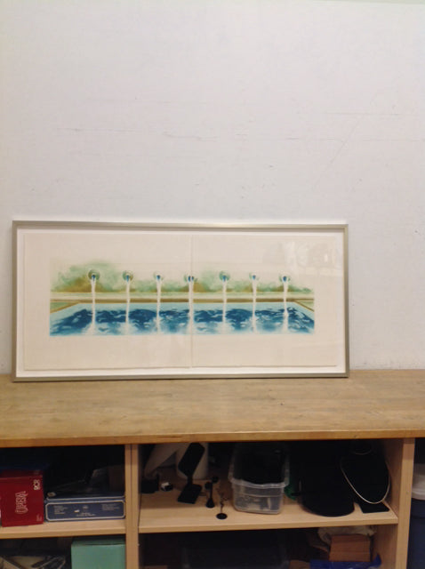 54x24.5 Framed "Waterworks" Diptych AP 2/8 Signed